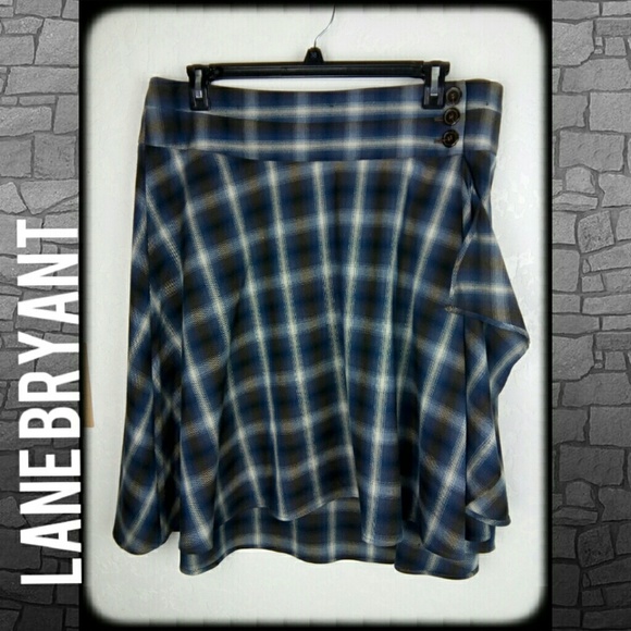 Lane Bryant Dresses & Skirts - Lane Bryant plaid wrap skirt